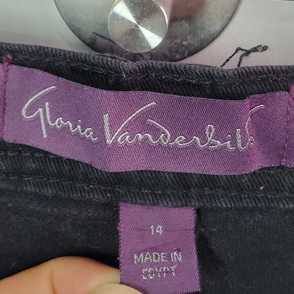 Gloria Vanderbilt Womens Size 14 Black Solid Amanda Skinny Jeans - Picture 6 of 11